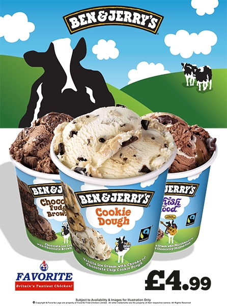 Ben & Jerry's now at selected Favorite locations